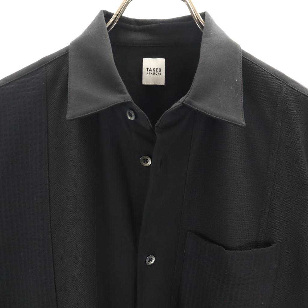 Takeo Kikuchi Cămașă cu mânecă scurtă 1 neagră Bărbați Folosită