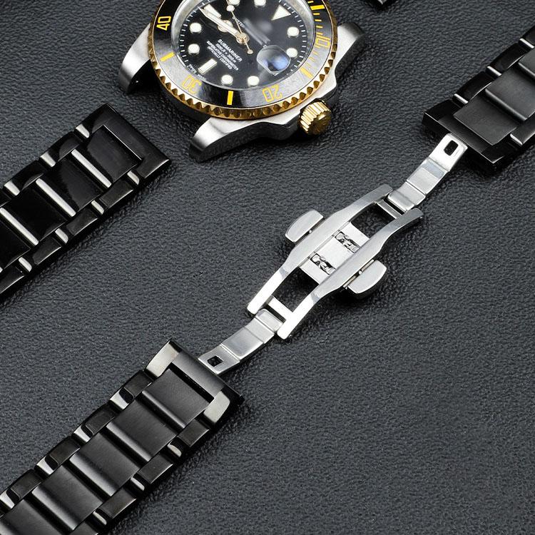 Solides Edelstahl-Uhrenarmband für Hamilton Khaki Jazz Field Seiko Butterfly-Verschluss Herren-Armband Metall-Uhrenarmband 18 20 22mm
