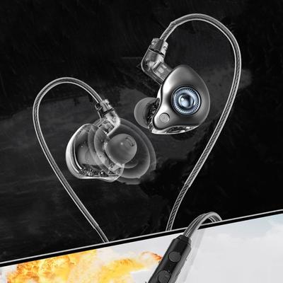 3.5mm/Type C Pluggable Wired Earphone with Mic HiFi Stereo In Ear Earphones Surround Bass Noise Cancelling Wired Headset