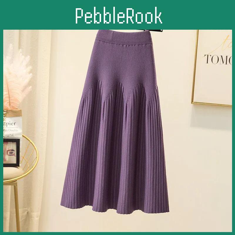 Midlength Thickened Skirt Womens Knitted Wool Skirt Allmatch Aline Long Skirt Autumn And Winter