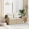 VidaXL 2-seater Garden Sofa with Storage and Cushions In Beige Poly Rattan 42006746