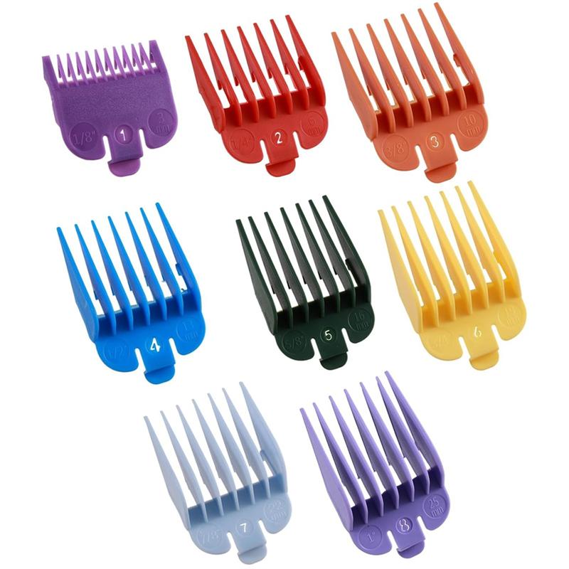 LITE-Colorful Plastic Trimmer Guards Replacement 8Pcs Hair Clipper Guards Set Hair Cutting Guide For Professional Clippers