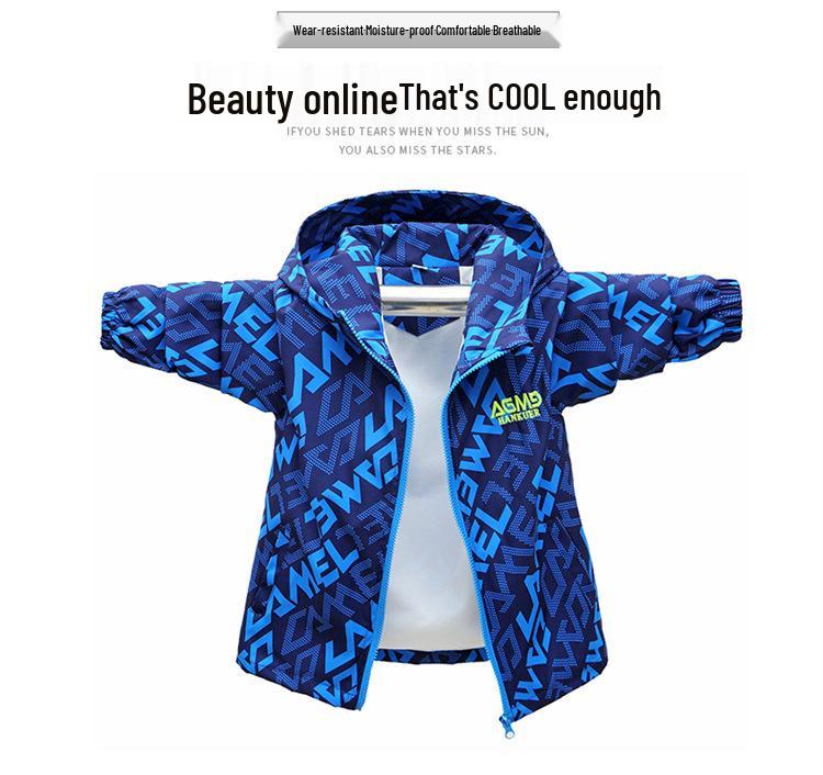 Windbreaker mit Kapuze im koreanischen Stil für Jungen und Mädchen - Trendige Outdoor-Jacke für Kinder für Frühling/Herbst