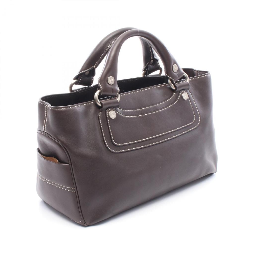 Used CELINE Boogie Bag Handbag Leather Brown Used Women