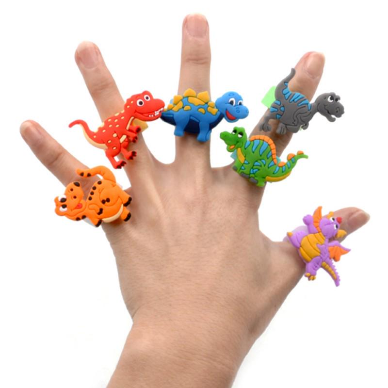 6pcs Dinosaur Ring Sunshade Finger Toys For Kids Birthday Party Favor Supplies