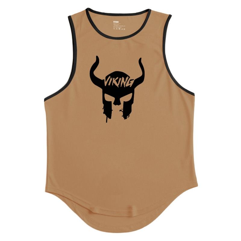 Merke Gym Stringer Tank Top Herre Kroppsbygging Klær Dacron Ermeløs skjorte Mann Fitness Vest Singlet Sportwear Workout Tanktop
