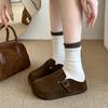 Thick-Soled Inner Height-Increasing Birkenstocks For Women, Small People In Spring And Summer, One Pedal Bag Head And Half Slippers, And Women'S Shoes