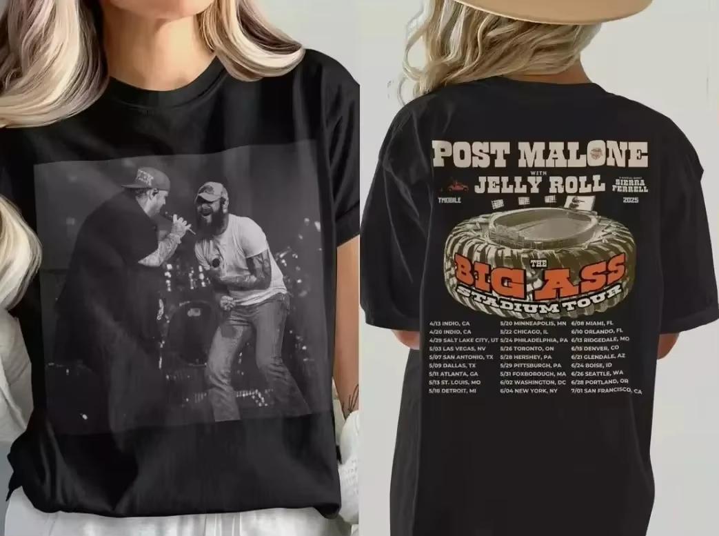 

Post Malone Retro Style Poster Print Tshirt Unisexs Clothing Women Oneck Cotton 2026 Summer Tee Streetwear Harajuku Wind T Shirt 4XL