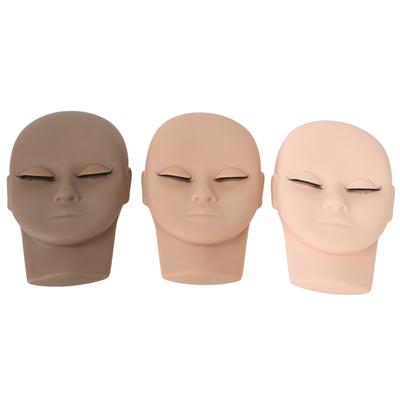 3pcs Lash Mannequin Head with Replaceable Eyelid Reusable Eyelash Extension Mannequin for Practice