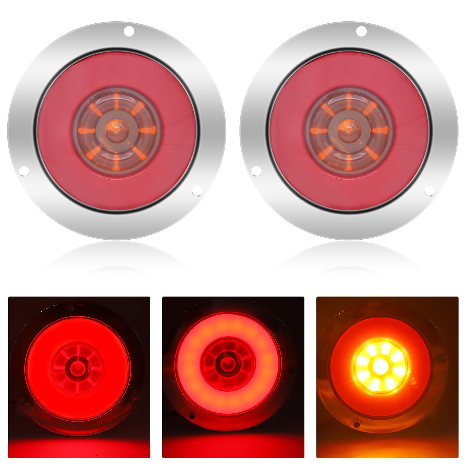 

Aoling Truck Tail Lamp Round Trailer Tail Lamp, Light Tiger Tail Lamp LED, Boat червоний
