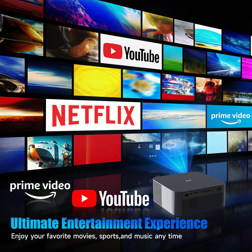 Magcubic HT600 Projector 550ANSI 1080P with Linux Android 11 Dolby Audio HDR10 Wifi BT Auto Focus for Netflix Youtube Certified