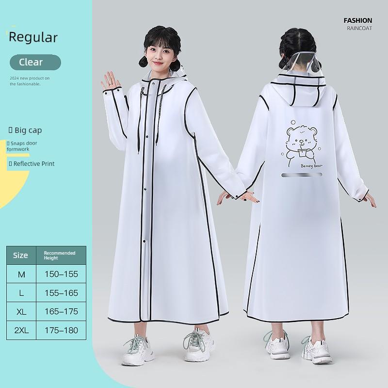 Raincoat Women's Electric Battery Motorcycle Long Full Body Rainproof Adult Outwear People Car Separation Cute Single Poncho