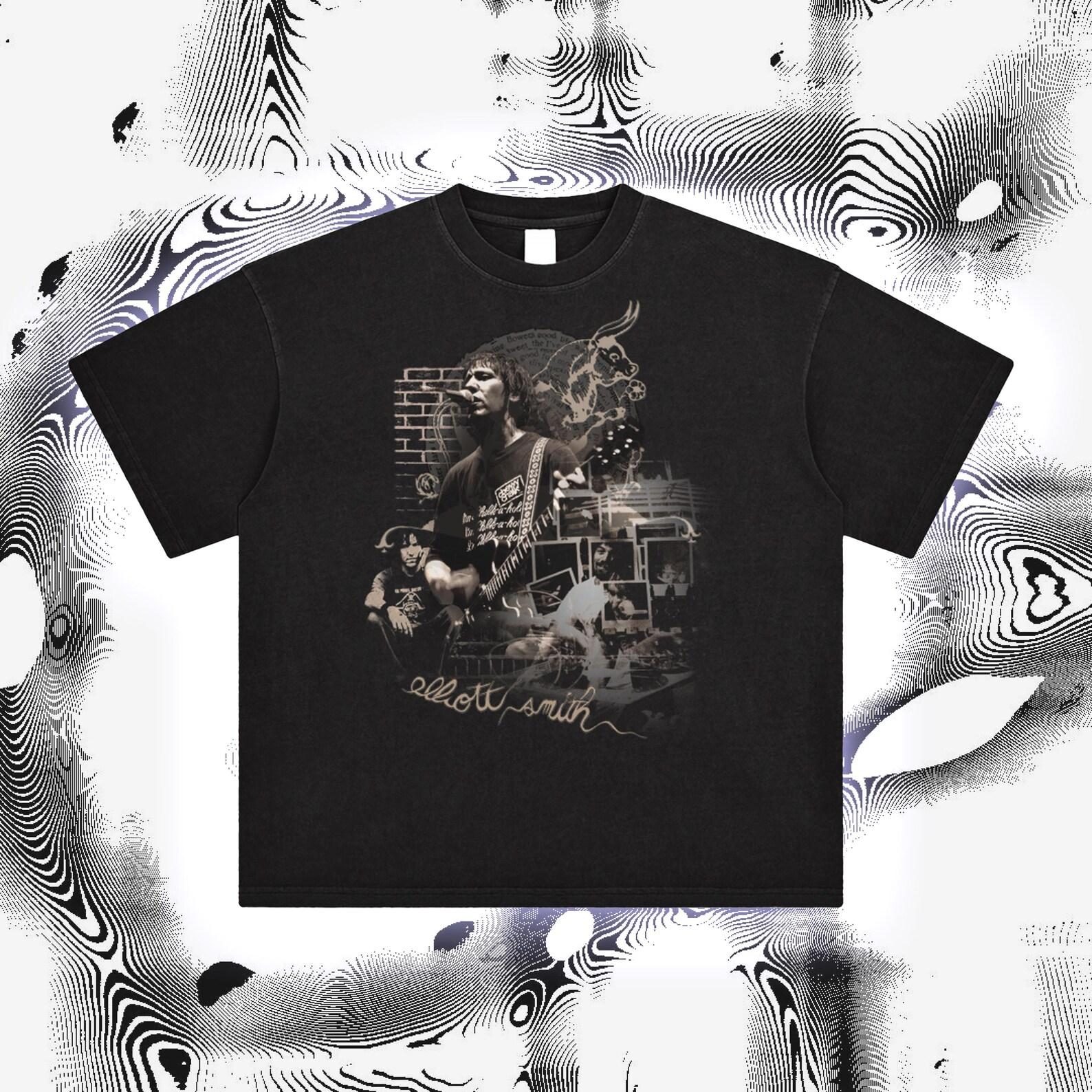 Elliott Smith Memorial Tee: Unisex Acid Wash Cotton Graphic T-Shirt M
