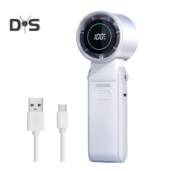 Přenosný ruční chladicí ventilátor s digitálním displejem 10800 ot./min. Silný proud vzduchu Nastavitelný USB dobíjecí mini osobní ventilátor