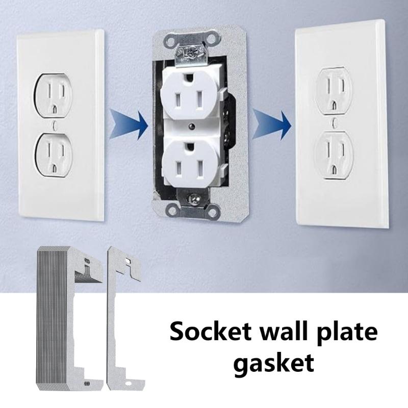 10 Stück Metall Wandplatten Abstandshalter Elektrokasten Steckdosen Abstandshalter Bündig sitzende Geräte Nivellierplatte zur Befestigung von Wänden Gerät