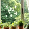 Vogelkollisionsschutz-Aufkleber Weiße Kolibris Fensteraufkleber gegen Anflüge, Anti-Cling-Aufkleber, Anflug-Halbtransparente Folie Glastür