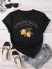 ONeck Casual Tops Women Streetwear Vintage Graphic New Lemon Print Women Tshirt Summer Short Sleeve Aesthetic Clothes