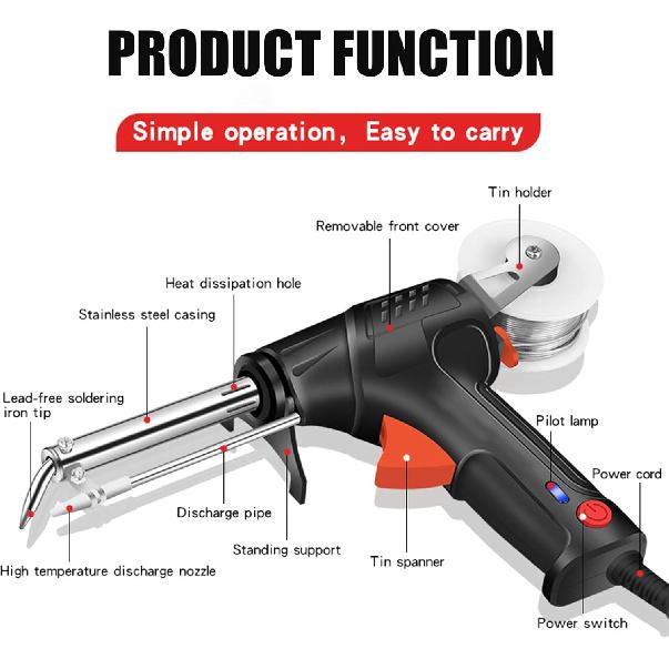 Internally Heated Industrial Welding Tools, Multi-Function Soldering Iron Soldering Gun Set, Automatic Corded Solder Iron Internal Heat Electric