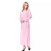Women's Round Neck Solid Chiffon Zipper Long Dress, TH913