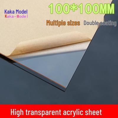 יריעת אקריל שקופה 100x100 מ"מ, עוביים שונים, פלקסיגלס מעביר אור להכנת מודלים