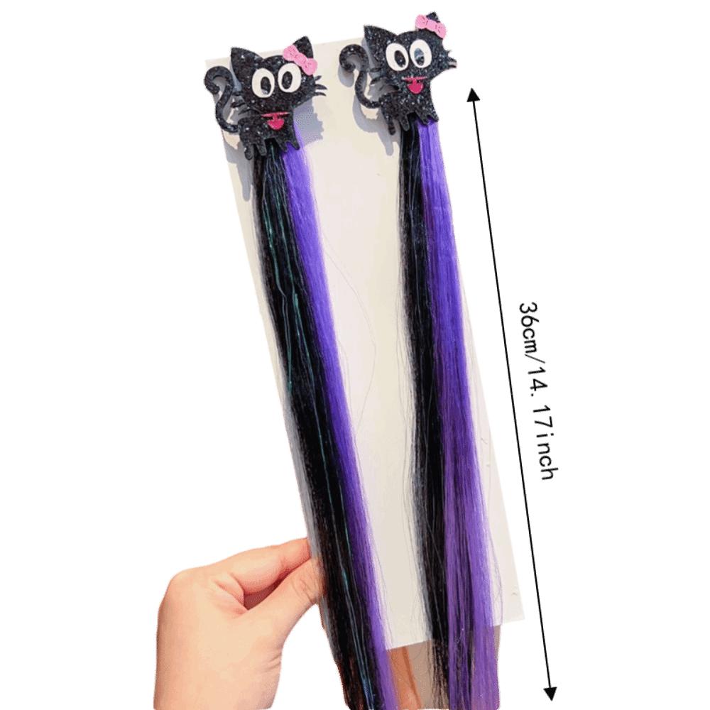 1/2/3 Pair Gradient Colored Halloween Wig Hairpins Party Atmosphere Headwear Halloween Party Use