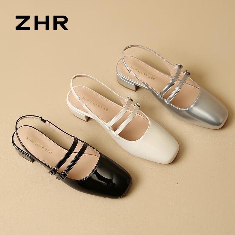 Women s Elegant Block Heel Square Toe Mary Jane Footwear 36