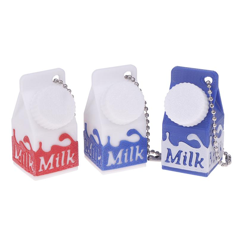 Lactose And Tolerant Pill Holder Mini Milk Carton Keychain Portable Storage Box Backpack Purse Handbag Keychain Pill Container