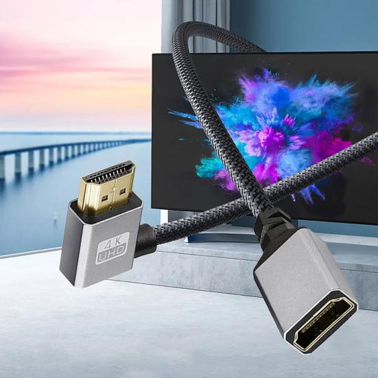 Stecker auf Buchse Kabel 4K Metall HDMI-kompatibler Adapter Laptop TV Audio Video Übertragung