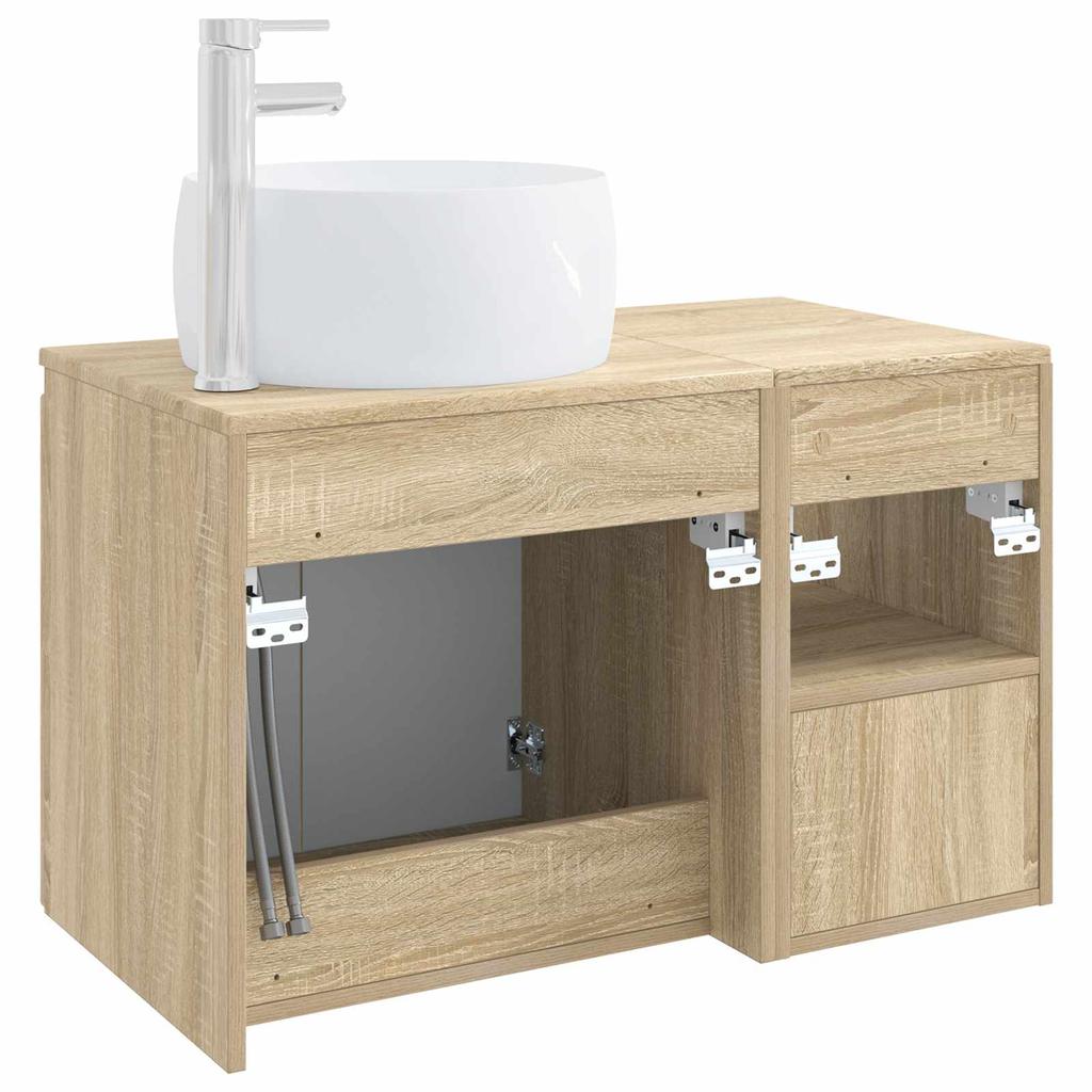 Bathroom Furniture Set 2 Pieces Sonoma Oak Engineered Wood