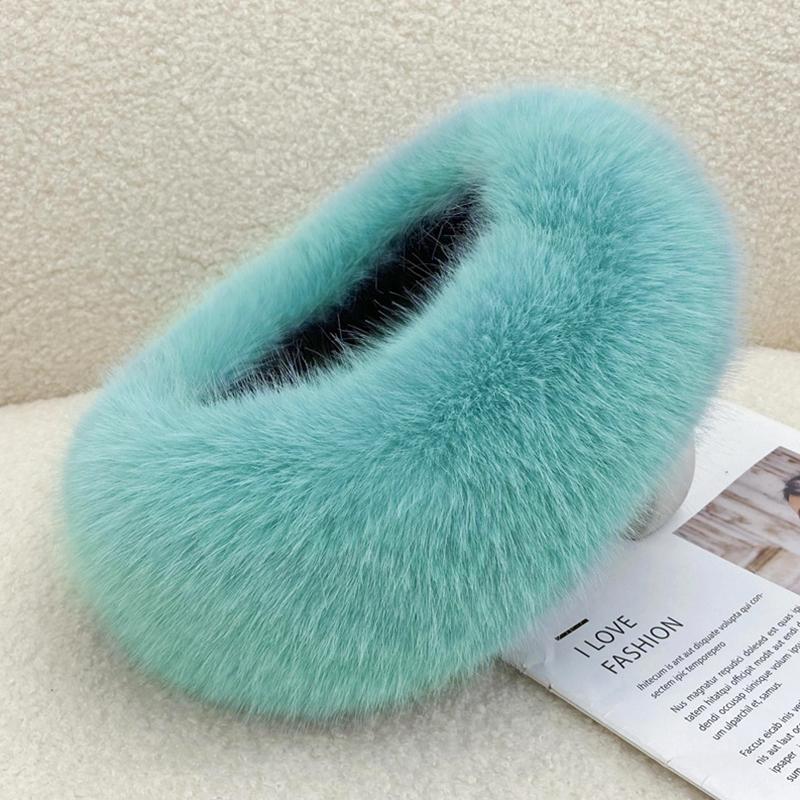 1 szt. Elegancka zimowa ciepła opaska na głowę ze sztucznego futra, czapka z pustym wierzchem, przyjazna dla skóry, modna, wszechstronna czapka