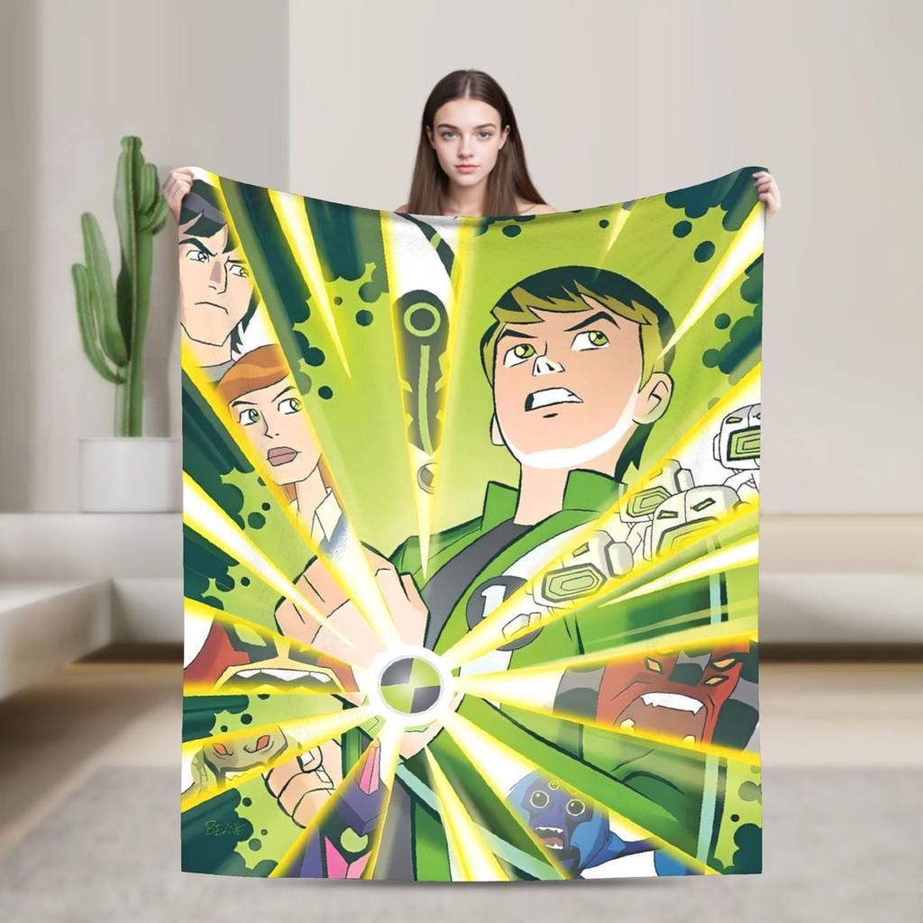 Ben 10 Alien Blanket Soft Aesthetic Plush Throw Blanket For Kids Adult Living Room Flannel Bedspread Bed Cover