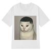Funny Haircut Cat Meme T-Shirt  Women Harajuku T-Shirts Summer Short-sleeved Casual Trend Oversized T-shirts