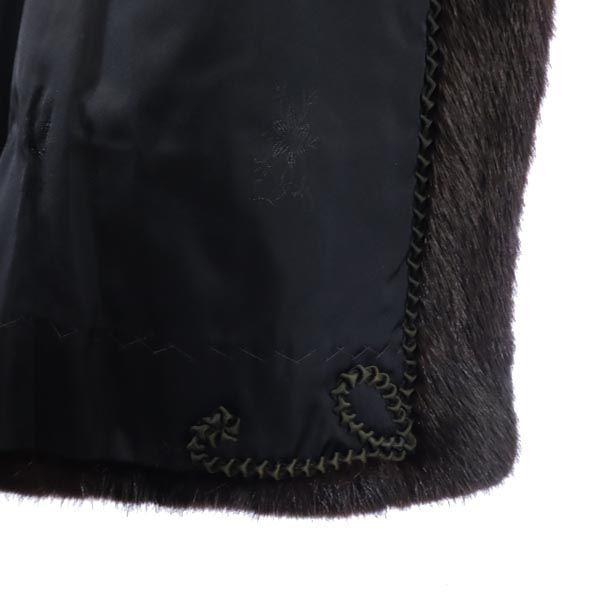 SAGA MINK Long Sleeve Fur Fur Coat 11 Brown Women Used