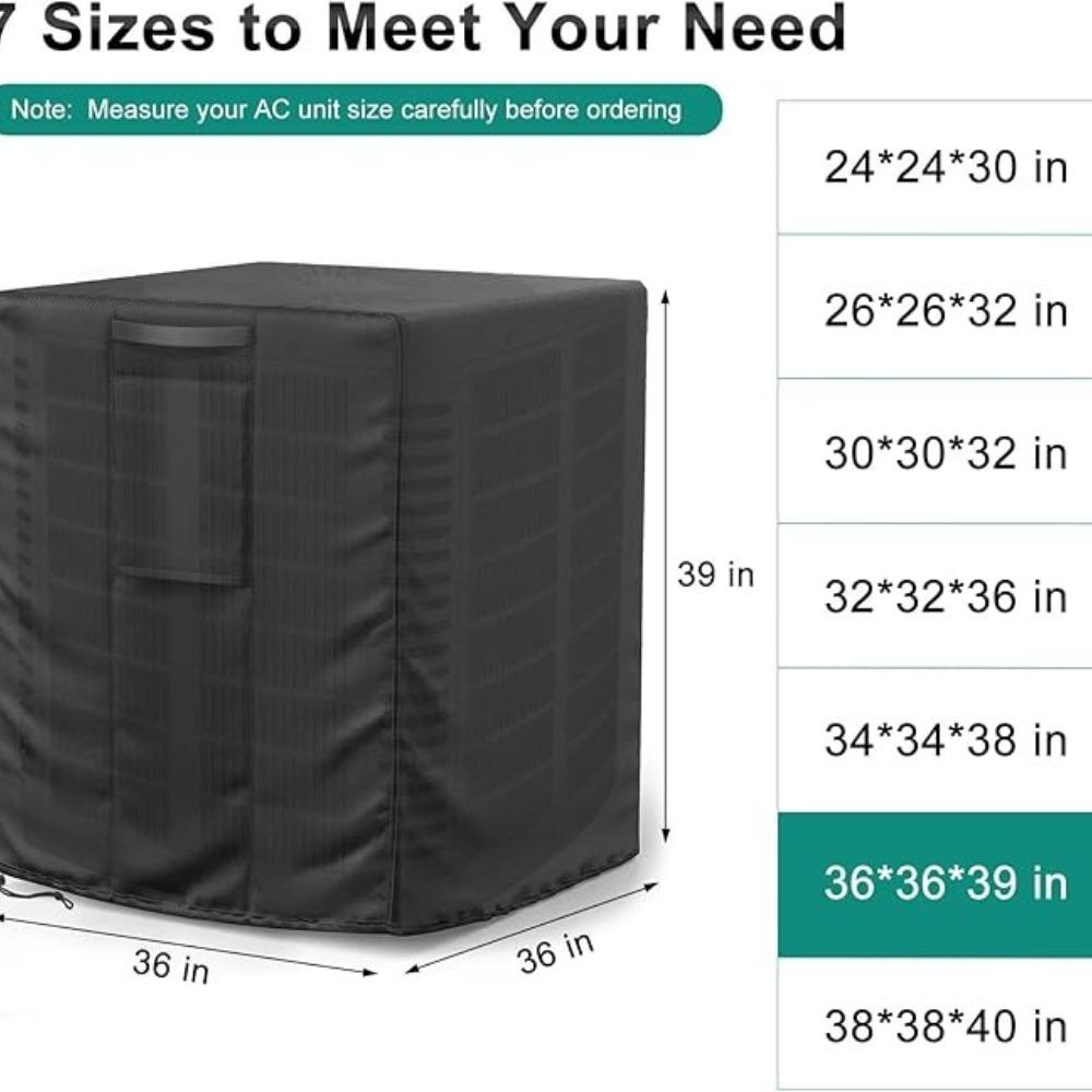 Square Vertical Outdoor Air Conditioner Cover, for Central AC Outdoor Unit, Dustproof Rainproof Sunproof Protector