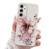 Pink Butterfly Watercolor Pattern Case For Samsung Galaxy A57 A56 A55 A54 5G A37 A36 A35 A34 A26 A25 A17 A16 A15 A14 Leather Texture Silicone Cover