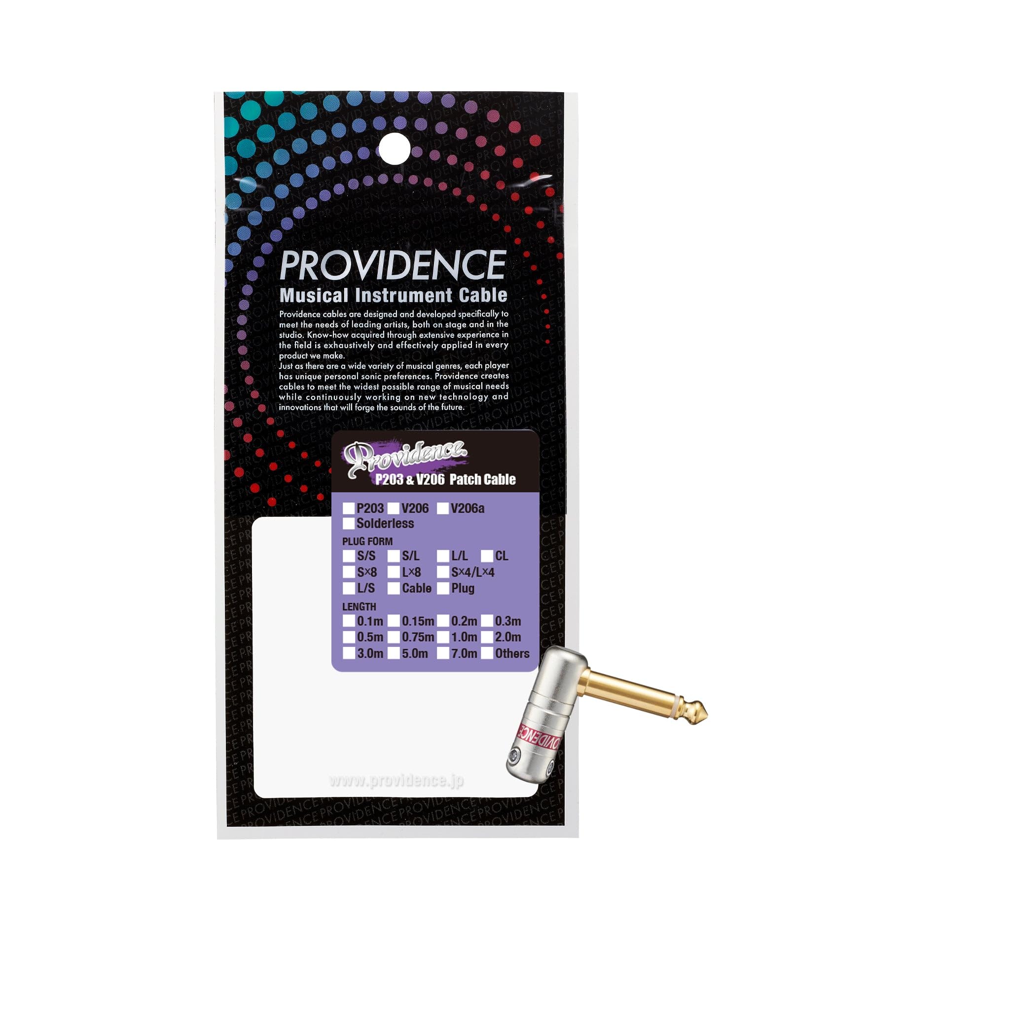 

Providence phone plug patch cable for V206 solderless NP-24GL L-type