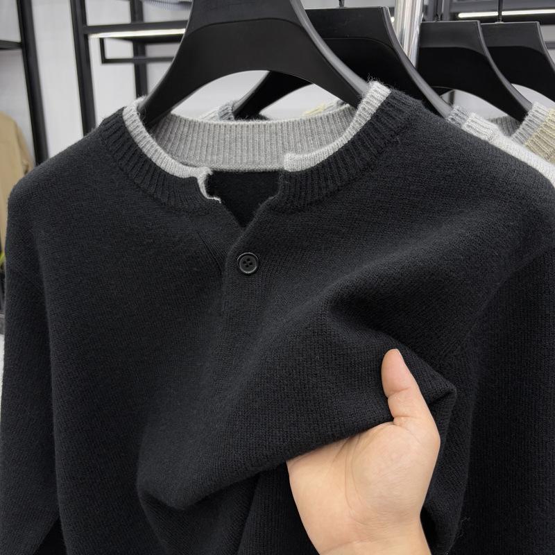Winter Casual Men s Long Sleeve Top Versatile Trendy Fashion M