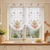 Lace Partition Curtain Lift-Type Design Daisy Embroidery Fluffy Arc Curtain Adjustable Height Partition