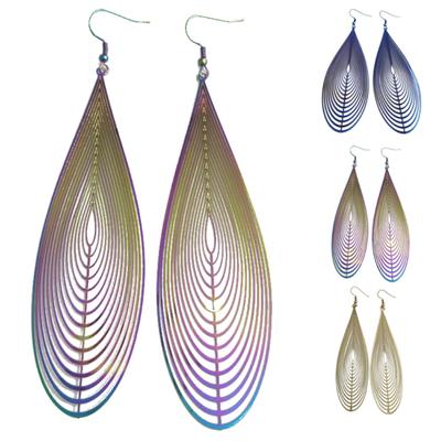 Boucles d'oreilles pendantes multicolores en forme de goutte d'eau pour femme
