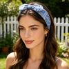 Elastic Headband Rabbit Ear Knot Design Elastic Hair Wrap Comfortable Secure Fit Wave Boosting Compression Hair Band