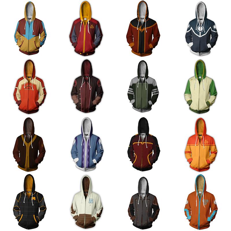 Avatar Cosplay Hoodie Costume Man Women Anime Zipper Jackets