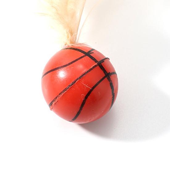 3PCS Cat Toy Exercise Ball with Feathers Lightweight Bounce Ball Interactive Entertainment Toy for Cat Active
