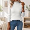 Damen Rollkragenpullover Schlanke Passform Gestricktes Baselayer Top
