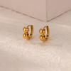 Gold Color Glossy Chunky Waterdrop Dangle Earrings For Women Stainless Steel Heart Bow Ear Piercing Jewelry Birthday Cute Gifts