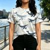 Summer Light Euro Style Whale Series Casual T-Shirt Soft Breathable,Perfect for Daily & Home Wear