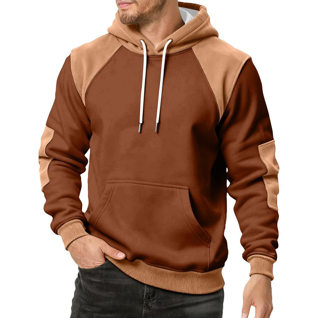 Men's Colorblock Sweatshirt Hoodie Men's Sports Large Size Casual Sweatshirt