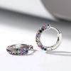 Sterling Zinc Alloy Colored Zircon Earrings Ear Buckles Elegant Style Imple Versatile  Casual Personalized Zircon  For