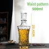 European Crystal XO Glass Decanter: Transparent Whiskey and Wine Bottle