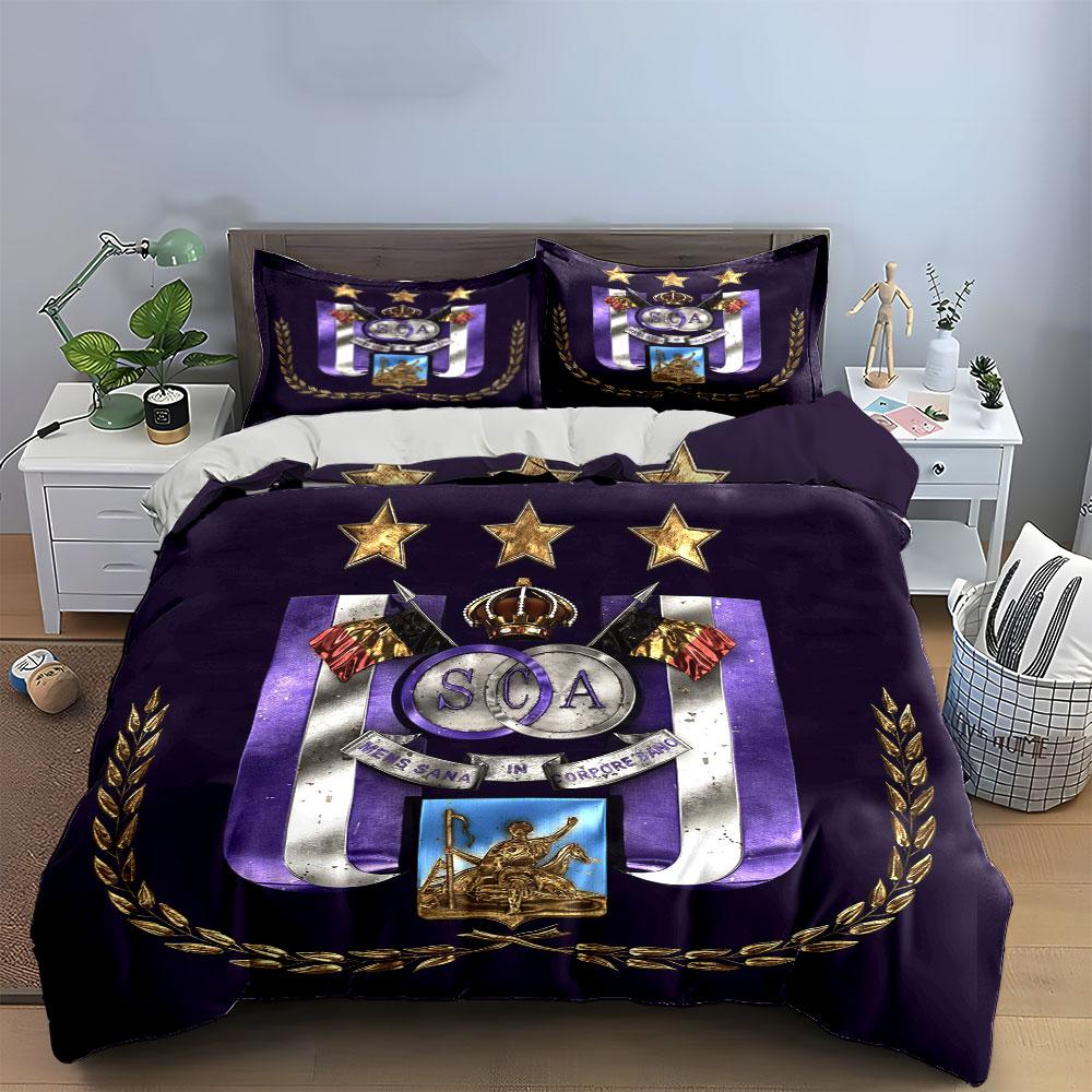 Purple stripes, stars, crown. Bedding sets Duvet cover sets Duvet covers Pillowcases(1*Duvet Cover 2*Pillowcases without duvet insert)