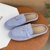 Muller Slippers High Quality Luxury Loafers Suede Shoes Round Toe for Women Moccasins Comfortable Female Lazy Slip-on Fl